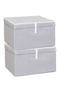 Maxi Kutu Hurç, Çarşaf Yastık Kıyafet Dolap İçi Düzenleyici Mukavva Destekli (50x40cm) 2 Adet Gri