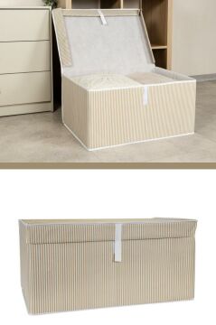 Mega Kutu Hurç, Yastık Çarşaf Kıyafet Dolap İçi Düzenleyici Mukavva Destekli (60x40cm) 1 Adet Kahve