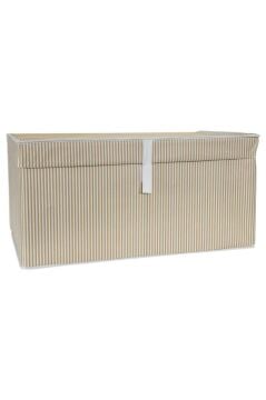 Mega Kutu Hurç, Yastık Çarşaf Kıyafet Dolap İçi Düzenleyici Mukavva Destekli (60x40cm) 1 Adet Kahve