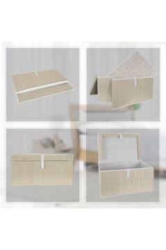 Mega Kutu Hurç, Yastık Çarşaf Kıyafet Dolap İçi Düzenleyici Mukavva Destekli (60x40cm) 2 Adet Kahve