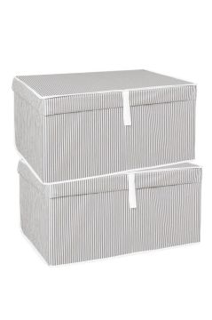 Mega Kutu Hurç, Yastık Çarşaf Kıyafet Dolap İçi Düzenleyici Mukavva Destekli (60x40cm) 2 Adet Gri