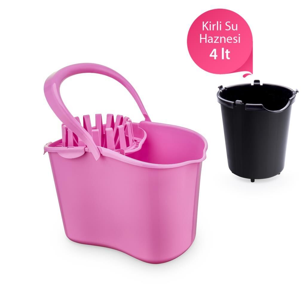 FLORA KİRLİ SU HAZNELİ TEMİZLİK KOVASI F059 Pembe