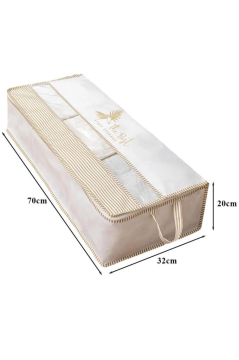 Pencereli Üç Bölmeli Baza Hurç, Yatak Baza Altı Dolap İçi Düzenleyici Saklama (32x70x20cm) 1 Adet