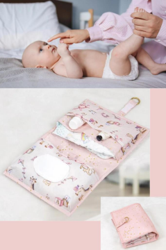 Onikiden Bebek Alt Bakım Çantası, Baby Alt Açma Değiştirme Katlanır Organizer Pembe
