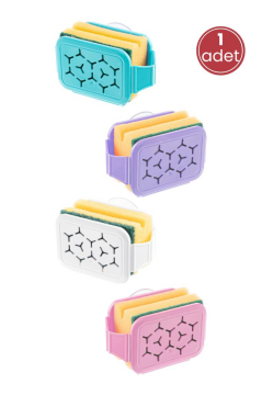 Bulaşık Yıkama 2’li Set, Vantuzlu Bulaşık Süngeri Askısı Tutacağı Sıkacağı + Bulaşık Fırçası Seti