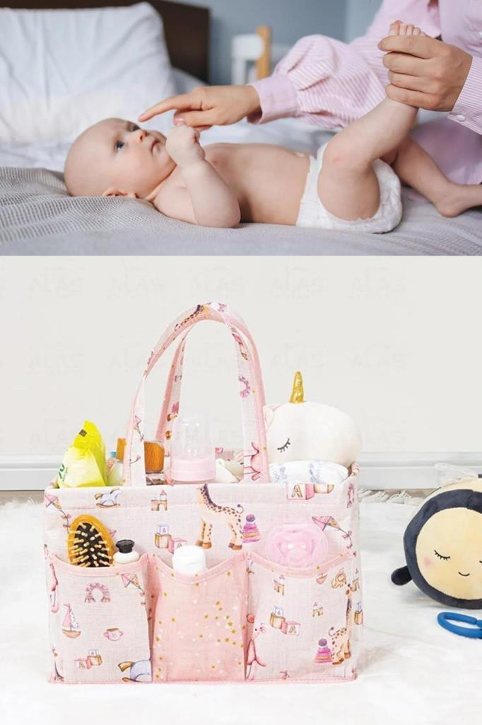 Onikiden Bebek Bakım Çantası, Anne Bebek Bakım Düzenleyici Organizer Pembe
