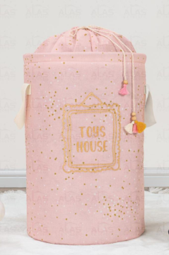 Onikiden Bebek Odası Oyuncak Sepeti, Yuvarlak Torbalı Çocuk Oyuncak & Kirli Çamaşır Sepeti Mavi