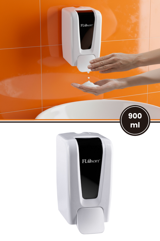 Manuel Gagalı Köpük Sabun Dispenseri F246, Duvara Monte Hijyenik Köpük Sabunluk 900 ml Beyaz