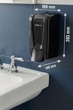 Manuel Gagalı Köpük Sabun Dispenseri F246, Duvara Monte Hijyenik Köpük Sabunluk 900 ml Siyah