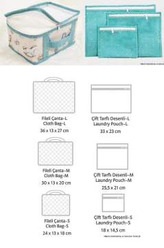 Onikiden 6’lı Bebek Doğum Çanta Seti, Çok Kullanışlı Düzenleyici Seyahat 6’lı Set Mavi