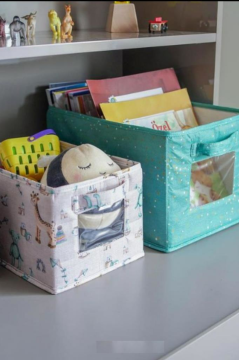 Onikiden Baby 2’li Pencereli Düzenleyici Kutu, Çok Amaçlı Bebek Bakım Organizer Kutu 2’li Set