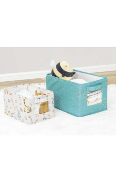 Onikiden Baby 2’li Pencereli Düzenleyici Kutu, Çok Amaçlı Bebek Bakım Organizer Kutu 2’li Set