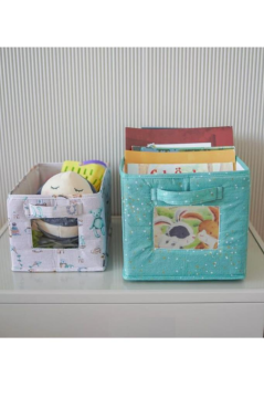 Onikiden Baby 2’li Pencereli Düzenleyici Kutu, Çok Amaçlı Bebek Bakım Organizer Kutu 2’li Set Mavi