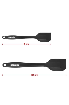 Silicolife Büyük ve Küçük Spatula Seti, Isıya Dayanıklı Yanmaz Yapışmaz Silikon Spatula 2’li Set