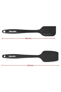 Silicolife Büyük Spatula Seti, Isıya Dayanıklı Yanmaz Yapışmaz Silikon Büyük Spatula ve Kaşık Spatula 2’li Set