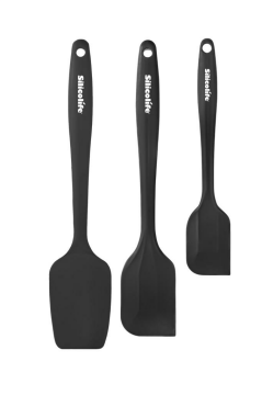 Silicolife 3’lü Spatula Seti, Isıya Dayanıklı Yanmaz Yapışmaz Silikon Küçük Spatula Büyük Spatula Kaşık Spatula