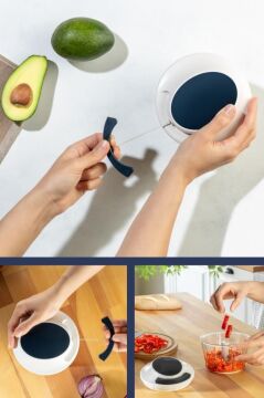 Flora İpli El Rondosu, Paslanmaz Çelik Bıçaklı El Robotu Sebze Meyve Kuruyemiş Doğrayıcı 700 ml Mavi