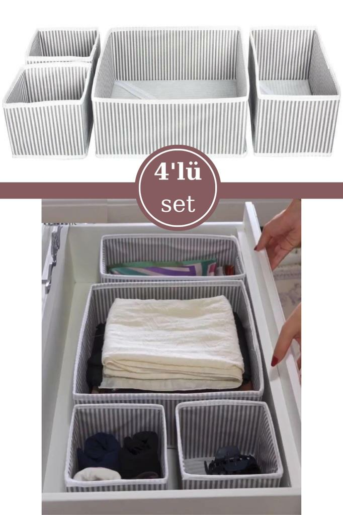 Onikiden 4’lü Çekmece İçi Düzenleyici, Çok Amaçlı Organizer Kutu 4’lü Set