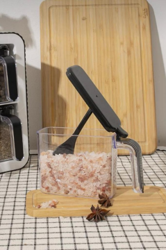 Standlı Kaşıklı Kapaklı 9’lu Baharatlık Seti, Kendinden Yapışkanlı Baharat Takımı (3x600ml, 6x300ml) Füme