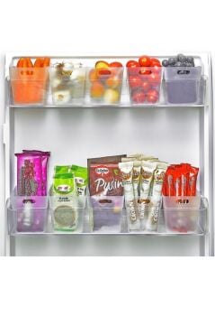 Flora 10 Adet Buzdolabı Kapak Raf Düzenleyici, Mutfak Banyo Çekmece İçi Mini Organizer Kutu 10’lu Set