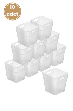 Flora 10 Adet Buzdolabı Kapak Raf Düzenleyici, Mutfak Banyo Çekmece İçi Mini Organizer Kutu 10’lu Set
