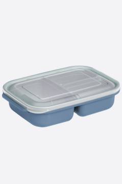 Üç Bölmeli Saklama Kabı 1700ml, Taşınabilir Kahvaltılık Öğün Diyet Beslenme Kutusu (850+425+425ml) Mavi