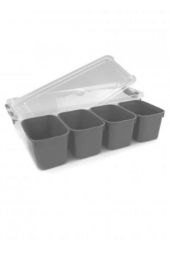 Flora 4 Bölmeli Derin Saklama Kabı, Kuruyemiş Meyve Takı Lego Baharat Kahvaltı Organizer Kutu 3,4 Lt
