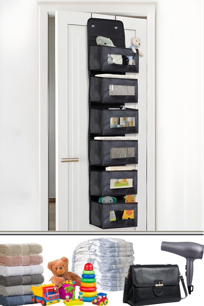 Kapı Arkası Düzenleyici Raf 6 Katlı, Yatak Çocuk Bebek Odası Banyo Havlu Çok Amaçlı Organizer