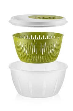 Flora Pratik Salata ve Sebze Kurutucu 4,5 Litre, Meyve Sebze Marul Yeşillik Yıkama Kurutma Kabı Yeşil