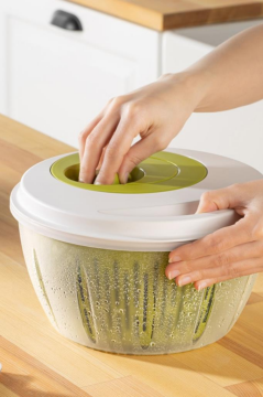 Flora Pratik Salata ve Sebze Kurutucu 4,5 Litre, Meyve Sebze Marul Yeşillik Yıkama Kurutma Kabı Yeşil