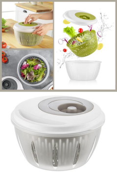 Flora Pratik Salata ve Sebze Kurutucu 4,5 Litre, Meyve Sebze Marul Yeşillik Yıkama Kurutma Kabı Kahve