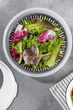 Flora Pratik Salata ve Sebze Kurutucu 4,5 Litre, Meyve Sebze Marul Yeşillik Yıkama Kurutma Kabı Kahve
