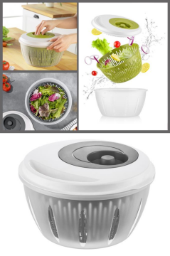 Flora Pratik Salata ve Sebze Kurutucu 4,5 Litre, Meyve Sebze Marul Yeşillik Yıkama Kurutma Kabı Füme