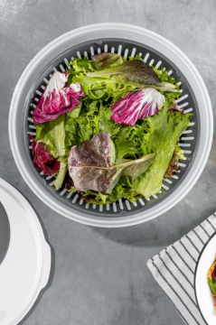 Flora Pratik Salata ve Sebze Kurutucu 4,5 Litre, Meyve Sebze Marul Yeşillik Yıkama Kurutma Kabı Bej