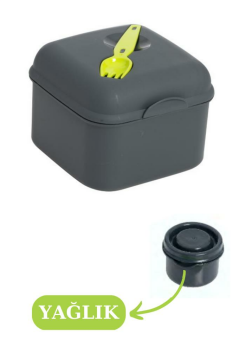 Flosoft Çatal ve Sosluklu Salata Kabı, Diyet Vejetaryen Saklama Kabı