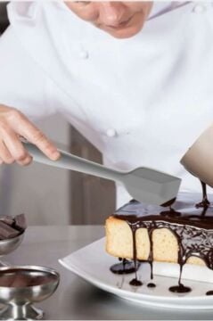 Silicolife Büyük Spatula, Isıya Dayanıklı Yanmaz Yapışmaz Tek Parça Silikon Spatula 26cm Antrasit