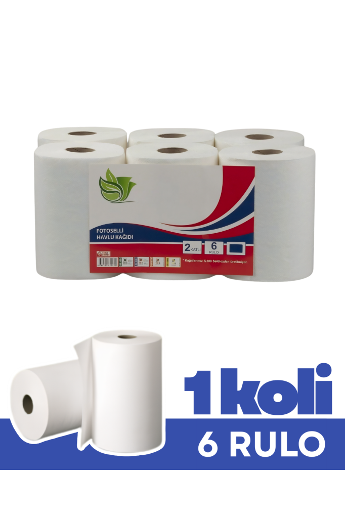 Flosoft Torte Hareketli Havlu 6’lı Paket 3 Kg, Fotoselli Dispenser Havlusu Otomatik Rulo Havlu 21 Cm