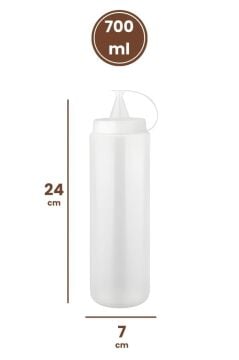 Kapaklı Sızdırmaz Şeffaf Yağdanlık ve Sosluk 3’lü Set, Yağ Ketçap Mayonez Şişesi 700 ml 3 Adet