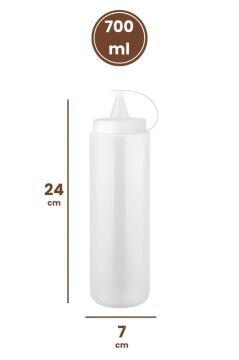 Kapaklı Sızdırmaz Şeffaf Yağdanlık ve Sosluk 3’lü Set, Yağ Ketçap Mayonez Şişesi 700 ml 3 Adet
