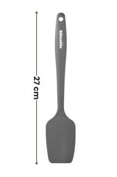Silicolife Kaşık Spatula, Isıya Dayanıklı Yanmaz Yapışmaz Tek Parça Silikon Kaşık Spatula 27cm Antrasit