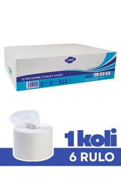 Flosoft Torte İçten Çekmeli Cimri Tuvalet Kağıdı 6’lı Rulo, 2 Katlı Sıkışma Yapmaz Tuvalet Kağıdı 4 Kg 1 Koli