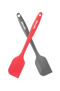 Silicolife 2’li Spatula Set, Isıya Dayanıklı Yanmaz Yapışmaz Silikon Spatula 2 Adet Kırmızı-Antrasit 21cm