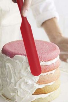 Silicolife Pasta Sıvama Spatulası, Silikon Çikolata Krema Reçel Sıyırma Sıvama Bıçağı Spatulası 25cm Kırmızı