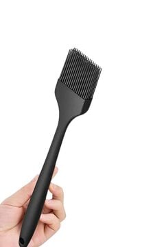 Silicolife Yumurta Fırçası, Isıya Dayanıklı Yanmaz Yapışmaz Tek Parça Silikon Fırça 21cm Siyah