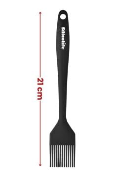 Silicolife Yumurta Fırçası, Isıya Dayanıklı Yanmaz Yapışmaz Tek Parça Silikon Fırça 21cm Siyah