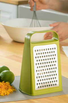 Flosoft Inox Paslanmaz Çelik Rende, Çift Taraflı Özel Tasarım Rende Yeşil