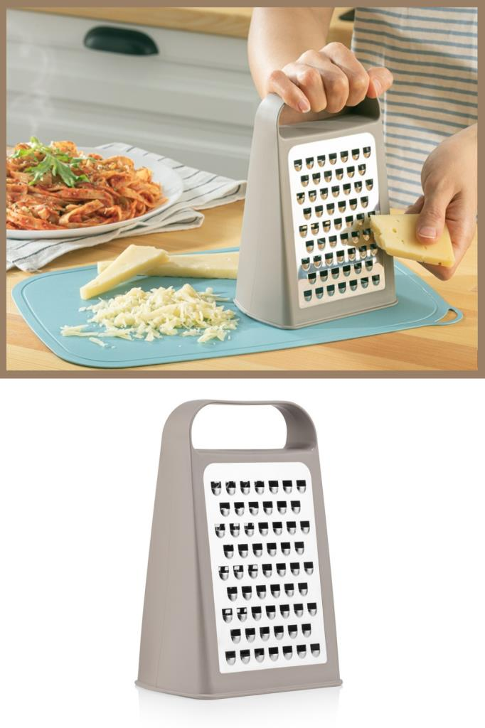 Flosoft Inox Paslanmaz Çelik Rende, Çift Taraflı Özel Tasarım Rende Kahve