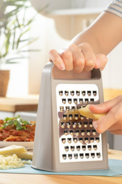 Flosoft Inox Paslanmaz Çelik Rende, Çift Taraflı Özel Tasarım Rende Kahve