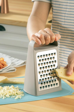 Flosoft Inox Paslanmaz Çelik Rende, Çift Taraflı Özel Tasarım Rende Kahve