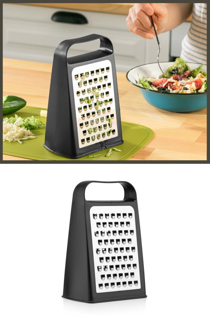 Flosoft Inox Paslanmaz Çelik Rende, Çift Taraflı Özel Tasarım Rende Siyah